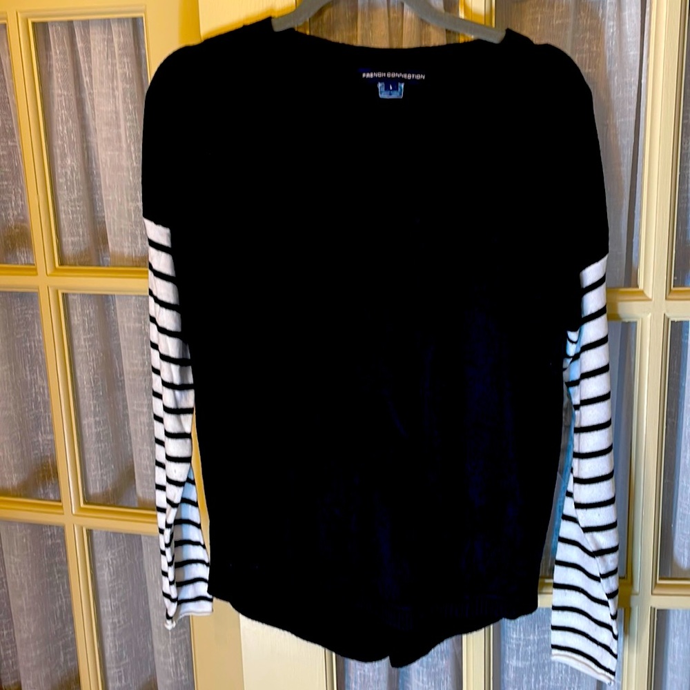 Stripe-sleeve Sweater